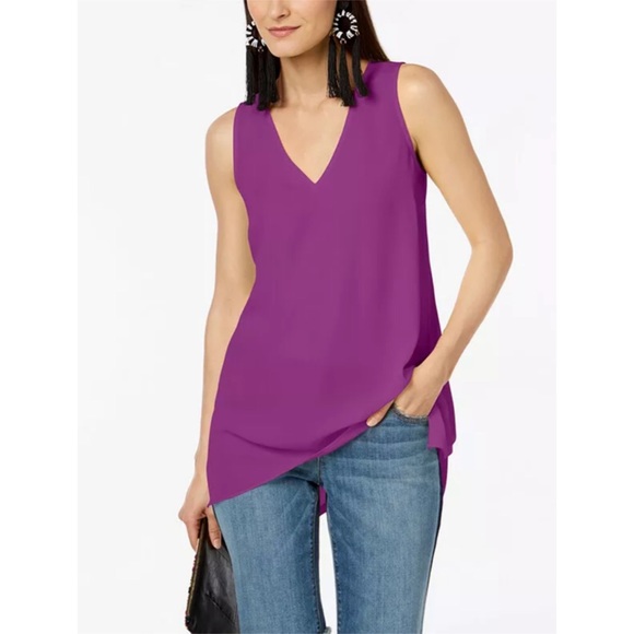INC International Concepts Tops - INC Long Purple Tank Top Size Large